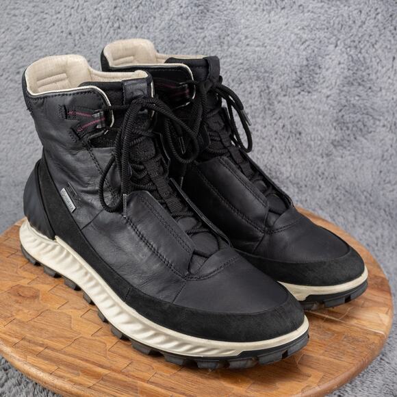 ECCO EXOSTRIKE Sport Goretex Mens Black MID Outdoor Boot SZ 11 US - Picture 1 of 11